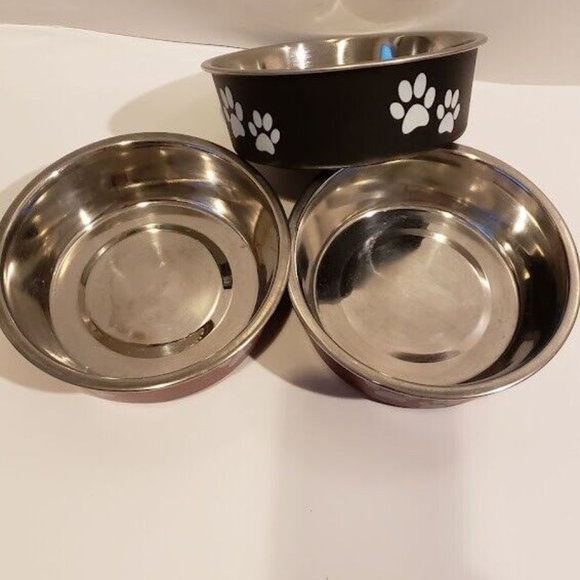 3 DOG FOOD WATER SNACKS BOWLS DISHES Dish Set For Small Breed Dogs Or Cats - Picture 4 of 4